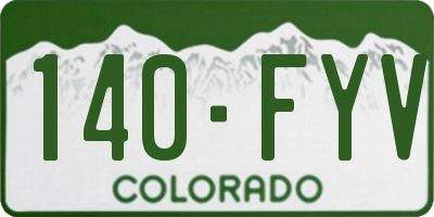 CO license plate 140FYV