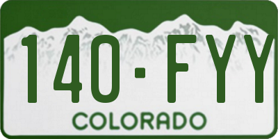 CO license plate 140FYY