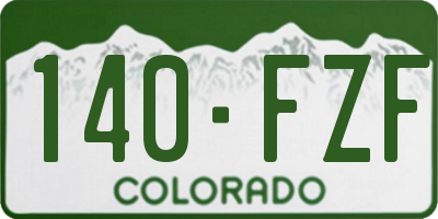 CO license plate 140FZF