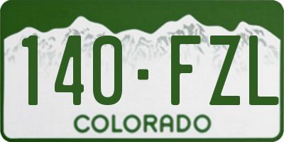 CO license plate 140FZL