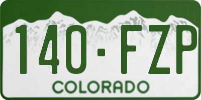CO license plate 140FZP