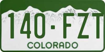 CO license plate 140FZT