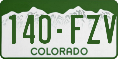 CO license plate 140FZV