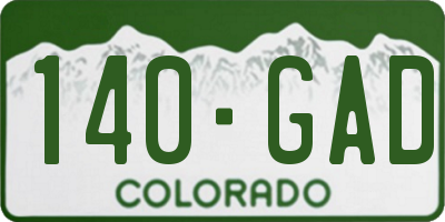CO license plate 140GAD