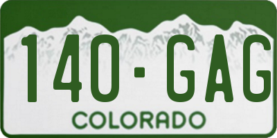 CO license plate 140GAG
