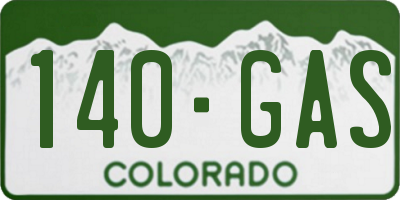 CO license plate 140GAS
