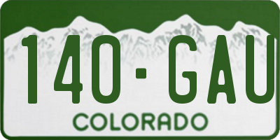 CO license plate 140GAU