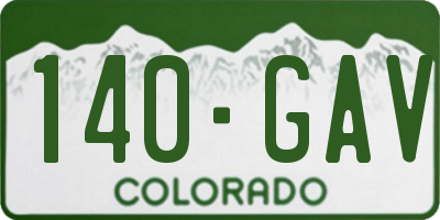 CO license plate 140GAV