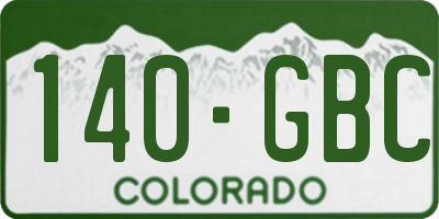 CO license plate 140GBC
