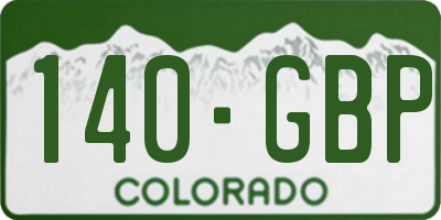 CO license plate 140GBP