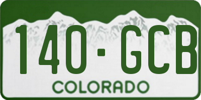 CO license plate 140GCB