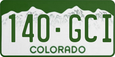 CO license plate 140GCI