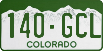 CO license plate 140GCL