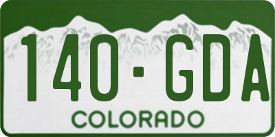 CO license plate 140GDA