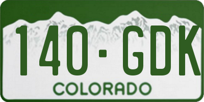 CO license plate 140GDK