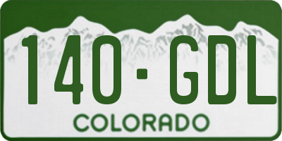 CO license plate 140GDL