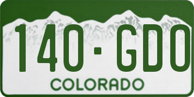 CO license plate 140GDO