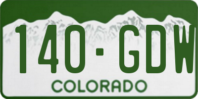 CO license plate 140GDW