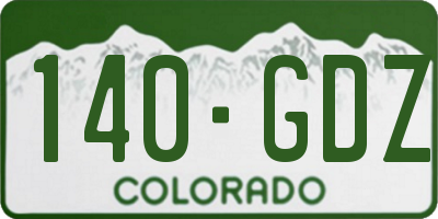CO license plate 140GDZ