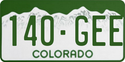 CO license plate 140GEE