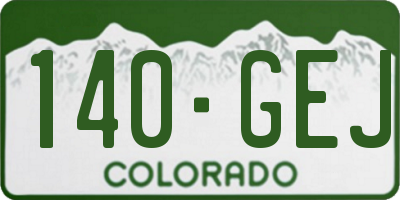 CO license plate 140GEJ