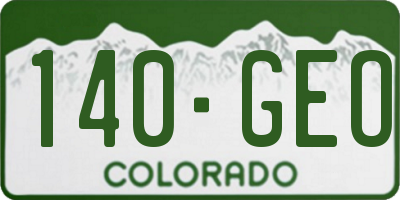 CO license plate 140GEO