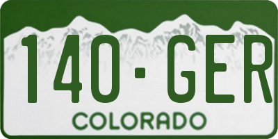 CO license plate 140GER