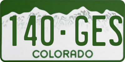 CO license plate 140GES