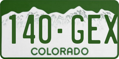 CO license plate 140GEX