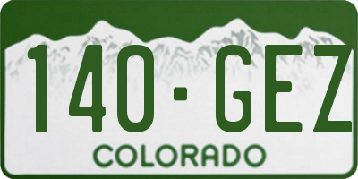 CO license plate 140GEZ
