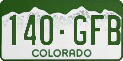 CO license plate 140GFB