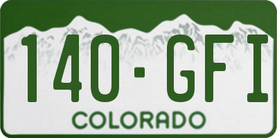 CO license plate 140GFI