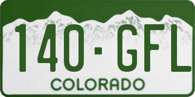 CO license plate 140GFL