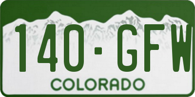 CO license plate 140GFW