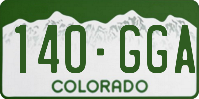 CO license plate 140GGA