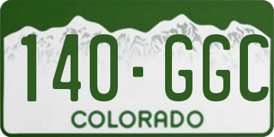 CO license plate 140GGC
