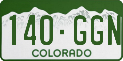 CO license plate 140GGN