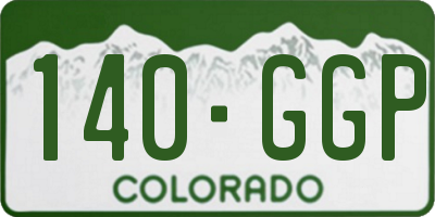 CO license plate 140GGP