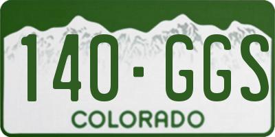 CO license plate 140GGS