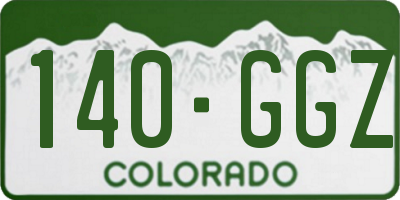 CO license plate 140GGZ
