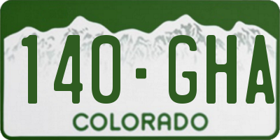 CO license plate 140GHA