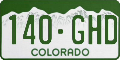 CO license plate 140GHD