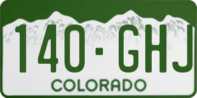 CO license plate 140GHJ
