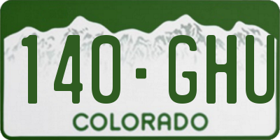 CO license plate 140GHU