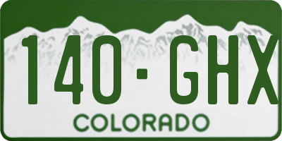 CO license plate 140GHX