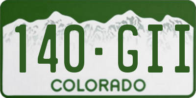 CO license plate 140GII