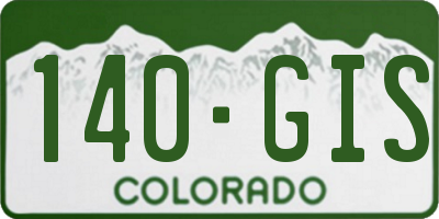 CO license plate 140GIS