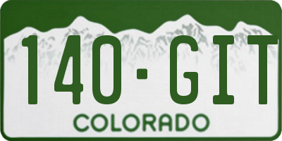 CO license plate 140GIT