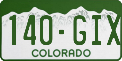 CO license plate 140GIX