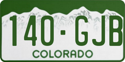 CO license plate 140GJB